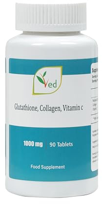 VED Reduced L-Glutathione, Collage, Vitamin C Tablets | 1000mg x 90 Tablets