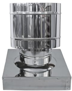 Cappello a Botte Antivento a Base Quadrata in Acciaio Inox AISI 304 BA SP. 5/10 - per Camini (22x22 cm)