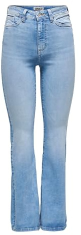 ONLY Damen Flared Fit Jeans Bein Mit Schlag Blau X_S/32 | Flared fit, Casual, Bei max. 40 grad im schongang waschen