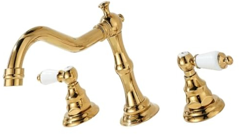 Miscelatore for lavabo a 3 fori, rubinetto for lavabo da bagno in ottone a doppia maniglia, acqua calda e fredda for mobiletto del bagno
