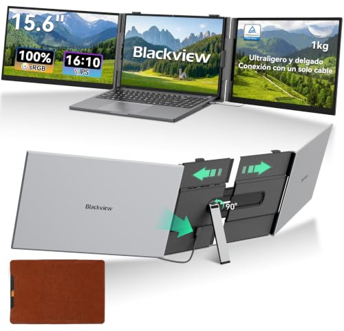 Blackview Laptop Bildschirm Erweiterung (600g 4.5mm Ultraflach), 14 FHD IPS Portable Monitor, Laptop Monitor Erweiterung für 13“-17“ Laptops, Geeignet für Laptop/PC/Mac/PS3/4/5/Xbox