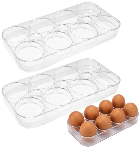 Eier Aufbewahrung Kühlschrank, 2 Stück Eierbehälter für Kühlschrank, Praktischer Eierhalter Kühlschrank, Platzsparend und Stabil, Ideal für Ordnung im Kühlschrank