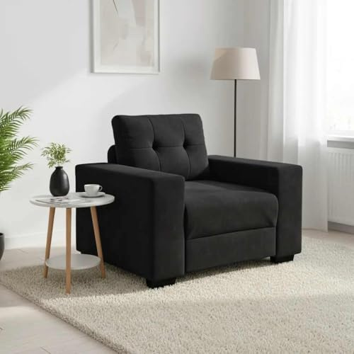 KKgypkn Divano relax con sedili imbottiti in schiuma e cuscini in fibra, comoda poltrona per rilassarsi e guardare la TV, moderna poltrona con rivestimento in velluto e braccioli in compensato