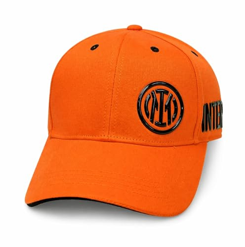 Inter Cappello Ufficiale in Cotone Arancione/Nero con Logo Modello Baseball con Visiera Curva e Regolabile – Prodotto con Licenza - 2023007