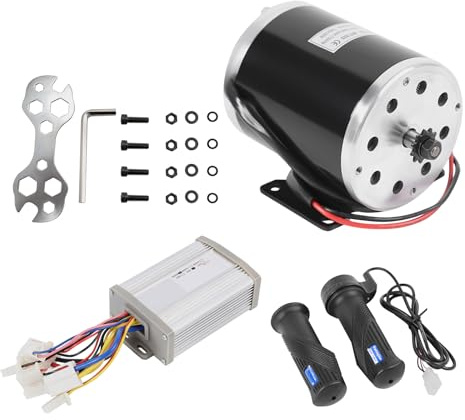 36V DC Bürstenmotor 800W Elektro Motor Set mit Controller und Griffen, Elektromotor Umbausatz für Roller E-Bike Go-Kart Minibike