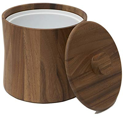 Woodard & Charles Acacia Wood Ice Bucket - 2 Quarts, 7 x 7 1/2