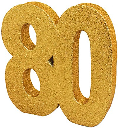 Creative Party Gold Glitter Number Table Decoration (80) (Gold)