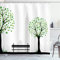 ABAKUHAUS Baum Duschvorhang, Städtische und ländliche Harmonie, mit 12 Ringe Set Stielvoll Modern, 175x200 cm, Grün Schwarz