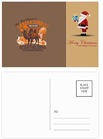 Sunshine Paradise Wüste Urlaub Kamel Tier Santa Claus Postkarten-Set Dankeskarten, 20 Stück