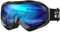 OutdoorMaster Unisex Skibrille OTG für Damen und Herren, Snowboard Brille Schneebrille 100% UV-Schutz skibrille für brillenträger, Anti-Nebel Snowboard Brille Ski Goggles für Jungen