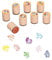 Ameisenkeks® 8 x Stempel Einhorn Stempelset 8er Set Verschiedene Motive stabil aus Holz