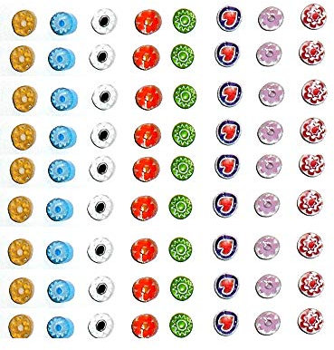 10 gramos de murrinas de murano 6/7 mm (aproximadamente 25/30 piezas) millefiori glass muchos colores rojo azul blanco violeta etc piezas de cristal para mosaico Hobby joyas + 1 llavero amuletos