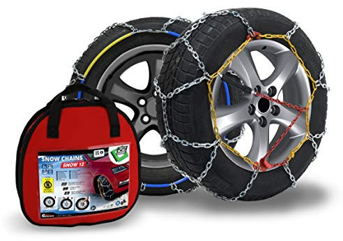 COMPASS Schneeketten Snow 12mm für Reifen 155/65 R15 ÖNORM, TÜV geprüft (050) 1 Paar, Extra Stark