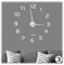 Relaxdays DIY Wanduhr, 3D-Zahlen, Uhr Wandtattoo zum Aufkleben, einfache Installation, Größe variabel, modern, silber
