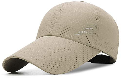 YEKEYI Outdoor-Baseballkappe, schnelltrocknend, mit langem Schirm, LSF 50+, Sonnenhüte für Damen und Herren, Beige, Einheitsgr��e