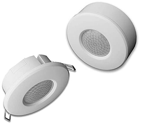 QWYEURO 2 in 1 PIR Sensor Detector Flush/Surface Ceiling Mounting Infrared Motion Sensor 360 Degree Max 800W