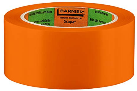 Barnier PVC Putzerband Winter | Winter Schutzband 50 mm 33 m orange glatt | Barnierband Winter für Maler und Verputzerarbeiten | Frostband für Innen und Außen | Klebeband Putzerband