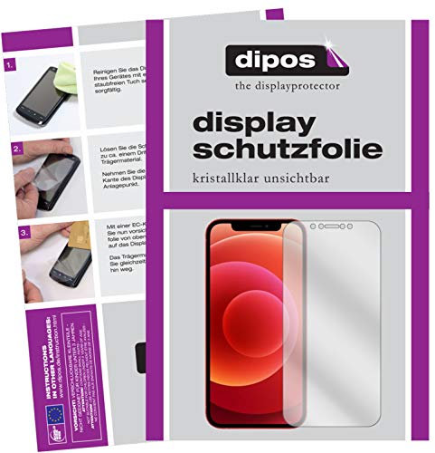 dipos I 2X Schutzfolie klar kompatibel mit Apple iPhone 12 Pro Max Folie Displayschutzfolie