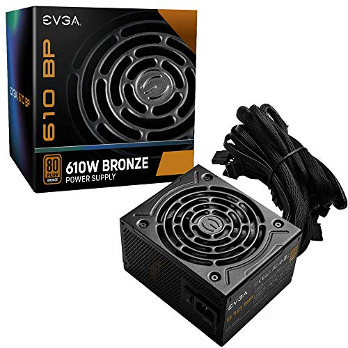 EVGA 610 BP, 80+ BRONCE 600W + 10W, 3 años de garantía, fuente de alimentación 100-BP-0610-K1