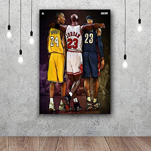 Kreative Kobe Bryant Michael Jordan LeBron James Basketball Erbe Leinwand Kunst Poster Drucke Home Wanddekor Malerei (art-1,50x70 cm(ohne Rahmen))