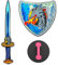 W WIDMANN MILANO Party Fashion - Schwert und Schild aus weichem Schaumstoff, für Kinder, Spielschwert, Waffe, Karneval