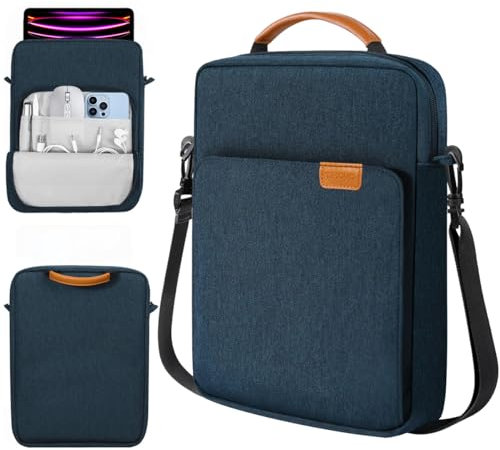 TiMOVO 13 Pouces Sac à Main pour Tablette avec Bandoulière pour iPad Air 13, iPad Pro 13, iPad Pro 12.9, Galaxy Tab S9+/S9 Plus/S10+/S10 Plus/S9 FE+/S9 FE Plus 12.4 Indigo