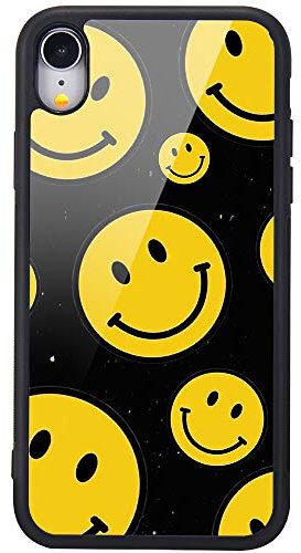 MAYCARI for iPhone XR Case Big Smile Pattern Design Hard Back Case with Soft TPU Bumper for Girls Children Women Protective Phone Case for iPhone XR