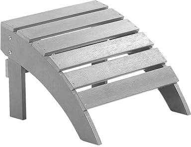 Repose-pied Confortable pour Fauteuil Bas de Jardin Effet Bois Gris Clair Résitant pour Jardin ou Terrasse Style Rustique et Campagne Beliani