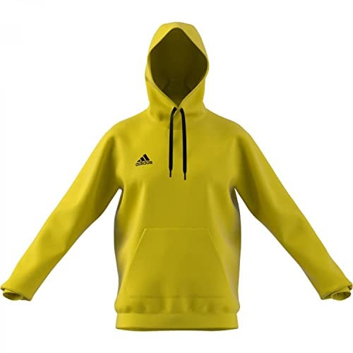adidas Uomo Entrada 22 Sweat Hoodie, Team Yellow / Black, L