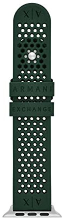 Armani Exchange Armband kompatibel mit Apple Watch, 42/44/45 mm 22 mm Grün Silikon, AXS8014