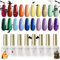 ROSALIND UV Nagellack Set Glitzer 20 Farben Shellac Nagellack Starterset Farbgel für Gelnägel UV LED Soak Off Gel Nagellack Set Valentinstag