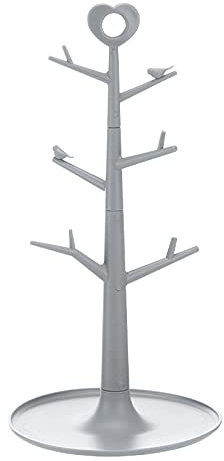 Mug Holder Tree, Mug Holder Coffee Mug Holder Removable Organizer Mug Rack Stand Countertop Mug Tree Home Storage Mug Hooks for Counte (Grey)