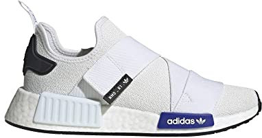 adidas Femme NMD_r1 Basket, Blanc Lucid Bleu Noir, 42 2/3 EU
