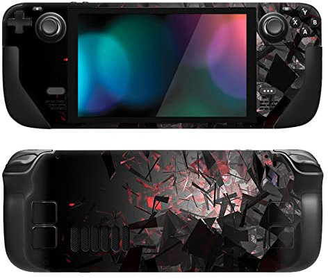 PlayVital Full Set Schutz Skin Decal für Steam Deck LCD, Custom Stickers Vinyl Decal Folie Faceplates Klebefolie für Steam Deck OLED Handheld Gaming PC-Fragmentierter Raum