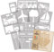 NAKLEO Schablonen Malen für Kinderzimmer, 14 Stück Set 9x12 bis 23x34cm Transport Autos, Wiederverwendbare Kunststoff Malvorlage Raumdekoration, Basteln DIY Wand Möbel Papier Stoff