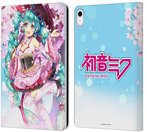 Head Case Designs Offizielle Hatsune Miku Sakura Grafiken Leder Brieftaschen Handyhülle Hülle Huelle kompatibel mit Apple iPad 10.9 (2022)