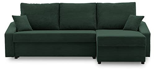 Ecksofa Dorma mit schlaffunktion, einfacher Aufbau, modernes Design, polstermöbel. Schlafcouch zum Wohnzimmer. Widerstandsfähiges, Minimalistisches Design (POSO 014)