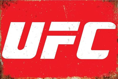 Letrero de metal retro UFC, letrero de metal para exteriores, hogar, cueva, garaje, bar, decoración de pared, letrero vintage de aluminio de 8 x 12 pulgadas