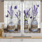 Famiffty Lavendel-Bauernhaus-Vintage-Küchenvorhänge, 60x99 cm, 2 Paneele, Stangentasche, lila, rustikale Retro-Kurz, Café-Vorhänge, Holz, Schmetterling, Flasche, Esszimmer, Heimdekoration