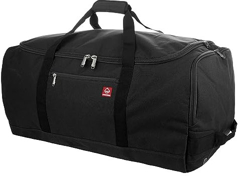 WOLVERINE 76,2 cm große Reisetasche mit Stiefel aus hochdichtem Segeltuch, Hauptfach mit 112 l Fassungsvermögen, Schwarz, Einheitsgröße, 76,2 cm große Reisetasche mit Kofferraumfach aus hochdichtem