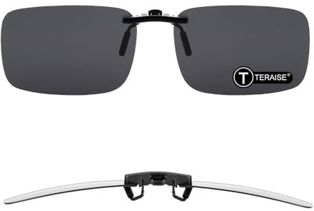 TERAISE Polarisierte Sonnenbrille Clip über Brillen Blendschutz UV400 clip on sonnenbrille für Männer Frauen Fahren (Black)