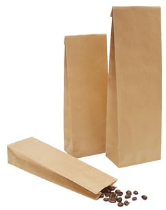 kaiserkraft | Blockbodenbeutel | aus Kraftpapier | Pergamentersatz | LxB 205 x 70 mm | VE 1000 STK