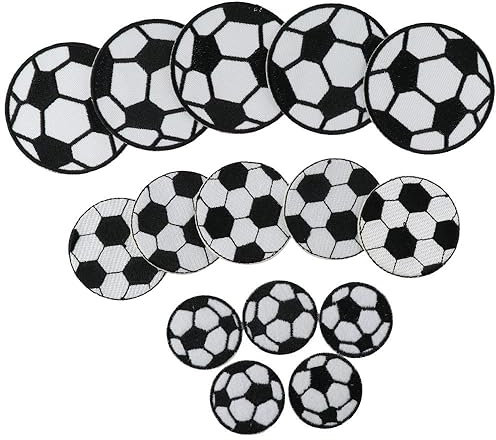 YYlingx 15 PCS Soccer Iron On Patches, Sport Football Ball Embroidered Patches, Sewing Repair Patches for DIY Clothing