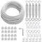 hannger Tendeurs M6 pour câbles 5MM, Tendeur de câble en acier recouvert de PVC 30M Câble d'acier avec âme en 7×7 brins pour kit d'accrochage de Rampes de terrasse/Rampes d'escalier/Ligne à vêtement