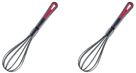 Westmark Schneebesen, Länge: 31 cm, ø 7,2 cm, Gallant, Schwarz/Rot, 29682270 (Packung mit 2)