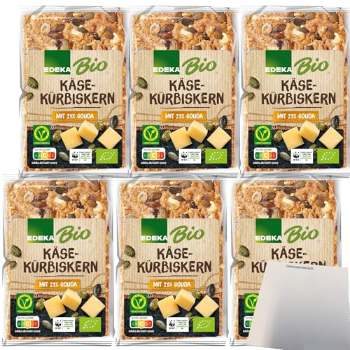 Edeka Bio Käse-Kürbiskern Knäckebrot 6er Pack (6x200g Packung) + usy Block