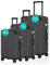 Voyagoux Kofferset 3 teilig - 40L,72L & 116L, Hartschalenkoffer Set, TSA-Schloss, ABS, 4X 360° Rollen, Robust und Leichtgewicht Suitcase, Schwarz