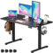 VOSATRON Elektrisch Höhenverstellbarer Schreibtisch 120x60cm Schreibtisch Höhenverstellbar mit Memory-Steuerung und Anti-Kollision Technologie, Rollen, Spleißbrett, Schwarz Rahmen/Schwarz Tischplatte
