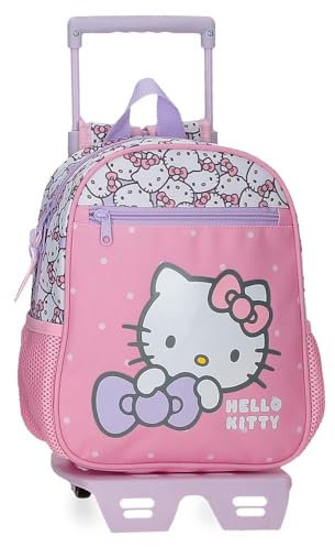 Hello Kitty My Favourite Bow Mochila Preescolar con Carro Rosa 23x28x10 cms Poliéster 6,44L
