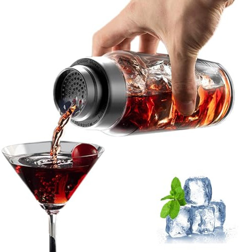 Streysisl Gran coctelera para cócteles – una botella coctelera, batidora profesional con escala y filtro, vaso agitador, licor, batidora de botellas para